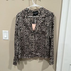 KITTENISH - Leopard print button down